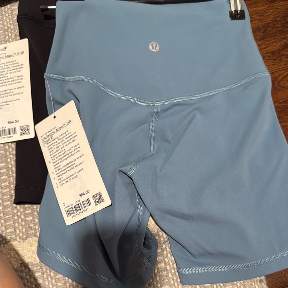 lululemon athletica Blue Bike Shorts High-Rise Moisture-Wicking
